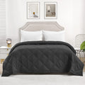 COMFLIVE Quilted Blanket with Satin Trim, down Alternative Blanket, Microfiber Lightweight Comforter, Squared Fashion Designs, 3M Moisture Absorption and Removal Treatment (Green, Full/Queen) Home & Garden > Linens & Bedding > Bedding > Quilts & Comforters COMFLIVE Double Quilted-black King/Cal King 