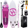 Highpi Inflatable Stand up Paddle Board 10'6''/11' Premium SUP W Accessories & Backpack, Wide Stance, Surf Control, Non-Slip Deck, Leash, Paddle and Pump, Standing Boat for Youth & Adult Sporting Goods > Outdoor Recreation > Winter Sports & Activities Highpi Modern Purple  