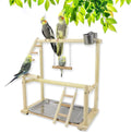 Joyeee Natural Bird Perch Stand, with Playground Ladder, Bird Water Feeder Dishes, Swing, Tray for Cockatiel Parakeet Conure Budgies Parrot Macaw Love Bird Small Birds Animal, 14.5" X 9" X 15.9" M Animals & Pet Supplies > Pet Supplies > Bird Supplies Joyeee #15  