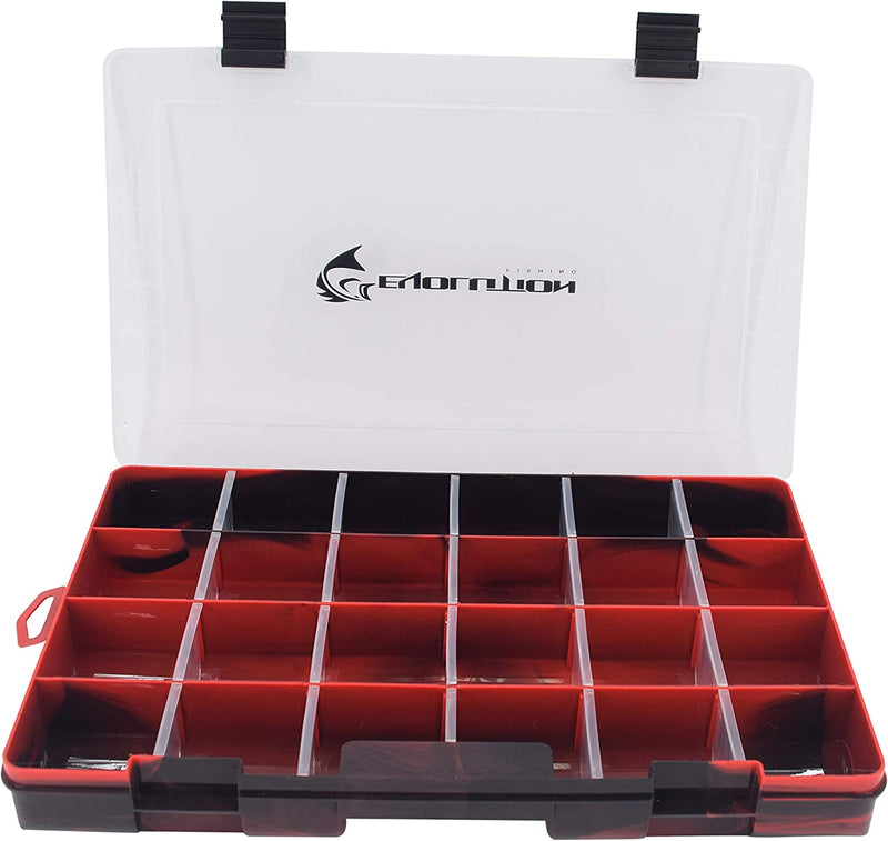 Evolution Outdoor 3700 Drift Series Fishing Tackle Tray – Colored Tackle Box Organizer with Removable Compartments, Clear Lid, 2 Latch Closure, Utility Box Storage Sporting Goods > Outdoor Recreation > Fishing > Fishing Tackle Evolution Outdoor Red 1 Pk 