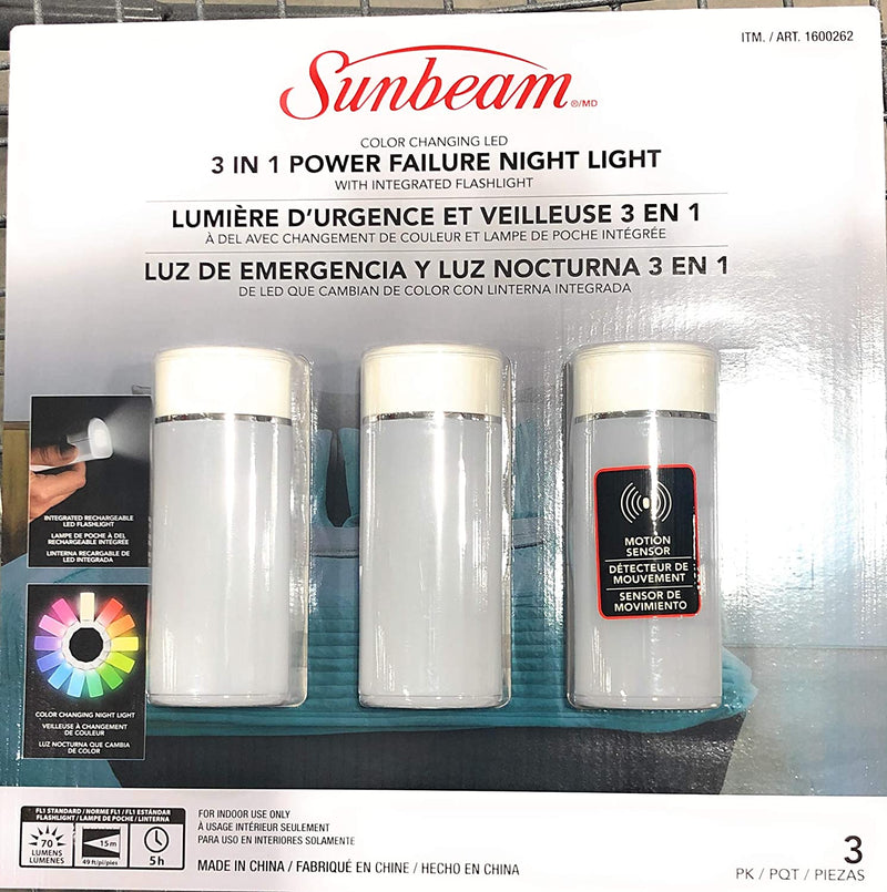 Sunbeam 3 in 1 Power Failure Night Light Home & Garden > Lighting > Night Lights & Ambient Lighting Sunbeam   