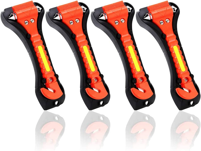 Car Safety Hammer, Window Glass Hammer Breaker and Seat Belt Cutter Emergency Escape Tool Auto Car Escape 2-In-1 for Family Rescue & Automotive Escape Tools, Reflective Tape, Set of 4 (T-04) Sporting Goods > Outdoor Recreation > Fishing > Fishing Rods Sinsen Car Home 4 PCS  