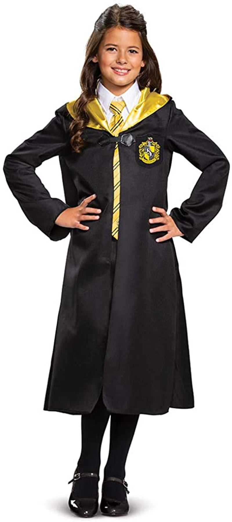 Harry Potter Robe, Official Hogwarts Wizarding World Costume Robes, Classic Kids Size Dress up Accessory  Disguise Hufflepuff Large (10-12) 