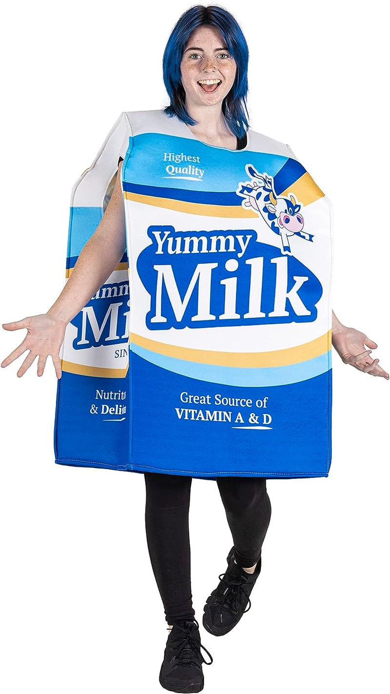 Wholesome Milk Carton One-Size Halloween Costume - Funny Food Adult Unisex Suit  Hauntlook   