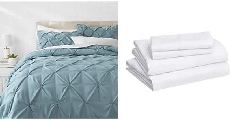 Pinch Pleat All-Season Down-Alternative Comforter Bedding Set - Twin / Twin XL, Burgundy Home & Garden > Linens & Bedding > Bedding KOL DEALS Spa Blue Bedding Set + Sheet Set, Full Full/Queen