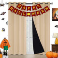 Kinryb Halloween 100% Blackout Curtains Coffee 72 Inche Length - Double Layer Grommet Drapes with Black Liner Privacy Protected Blackout Curtains for Bedroom Coffee 52W X 72L Set of 2 Home & Garden > Decor > Window Treatments > Curtains & Drapes Kinryb Beige W52" x L95" 