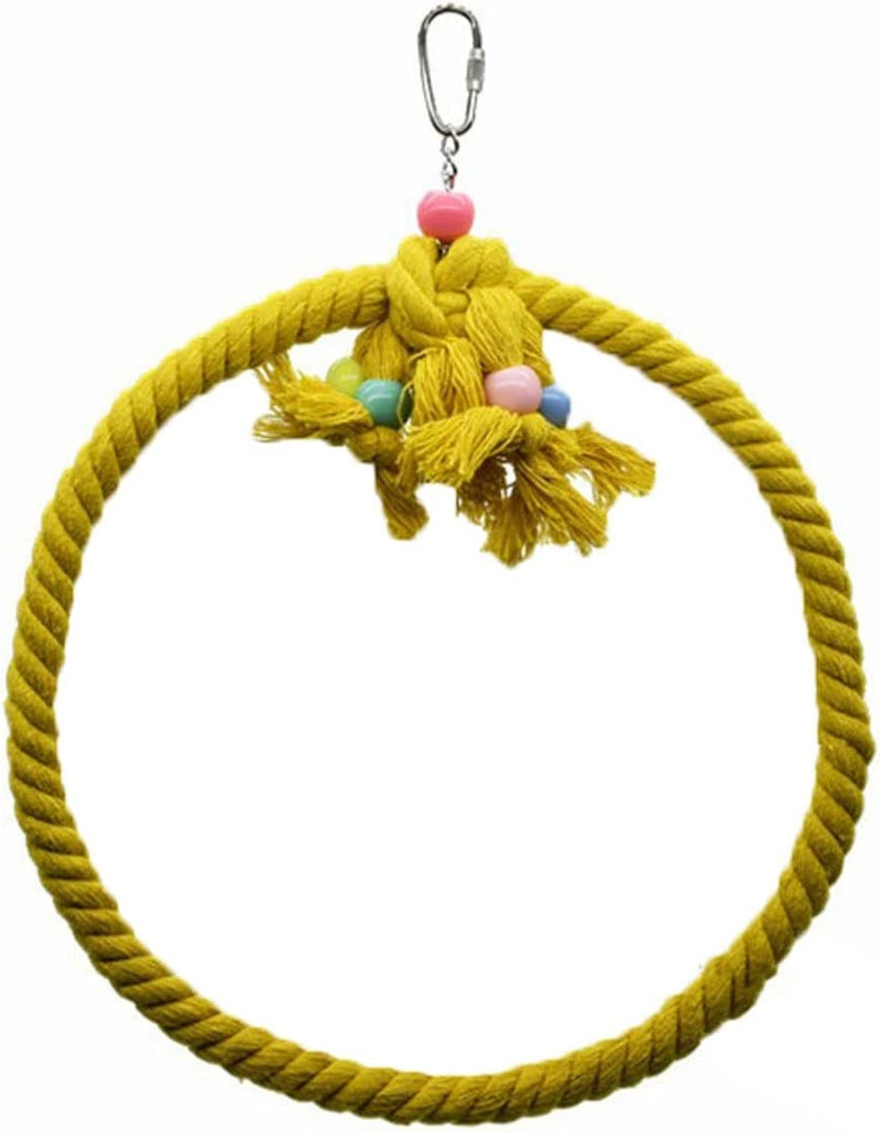 BEDEN Parrot Cage Bird with Rope Perch Bird Toys Swing Comfy Perch Parrot Stand for Lovebirds Finch Canaries (Color : Yellow, Size : 23Cm) Animals & Pet Supplies > Pet Supplies > Bird Supplies BEDEN Yellow 23cm 