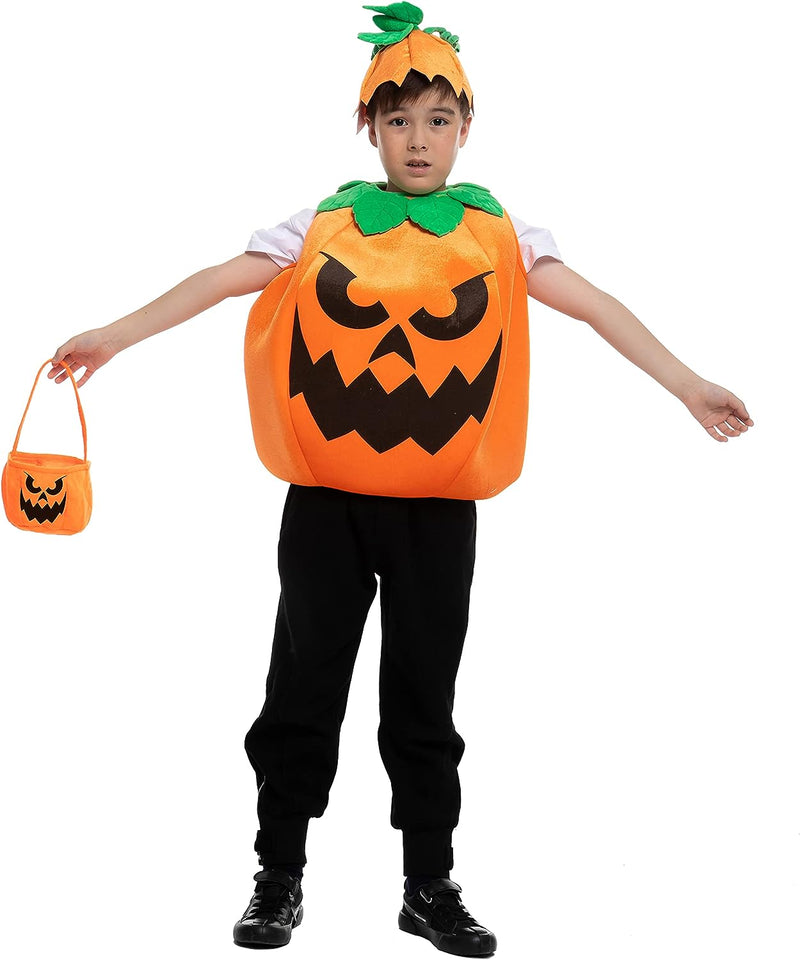 Spooktacular Creations Child Unisex Wicked Pumpkin Costume with Basket for Kids Halloween Dress Up, Pumpkin Themed Party  Spooktacular Creations   