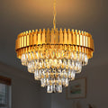 Modern Chandeliers Crystal with Light Gold Crystal Chandelier Hanging Ceiling Light Fixture 9 Lights Chandelier Modern Crystal round Pendant Light Fixture Dining Room Living Room Bedroom W22In Home & Garden > Lighting > Lighting Fixtures > Chandeliers AKDXIRUN Gold 2/W24in  