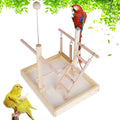 Joyeee Natural Bird Perch Stand, with Playground Ladder, Bird Water Feeder Dishes, Swing, Tray for Cockatiel Parakeet Conure Budgies Parrot Macaw Love Bird Small Birds Animal, 14.5" X 9" X 15.9" M Animals & Pet Supplies > Pet Supplies > Bird Supplies Joyeee #8  