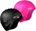 Swim Cap for Long Hair 2 Pack Thicker Design Solid Silicone Waterproof Swimming Caps for Woman Adults and Men Sporting Goods > Outdoor Recreation > Boating & Water Sports > Swimming > Swim Caps Cimkiz Black+Pink  