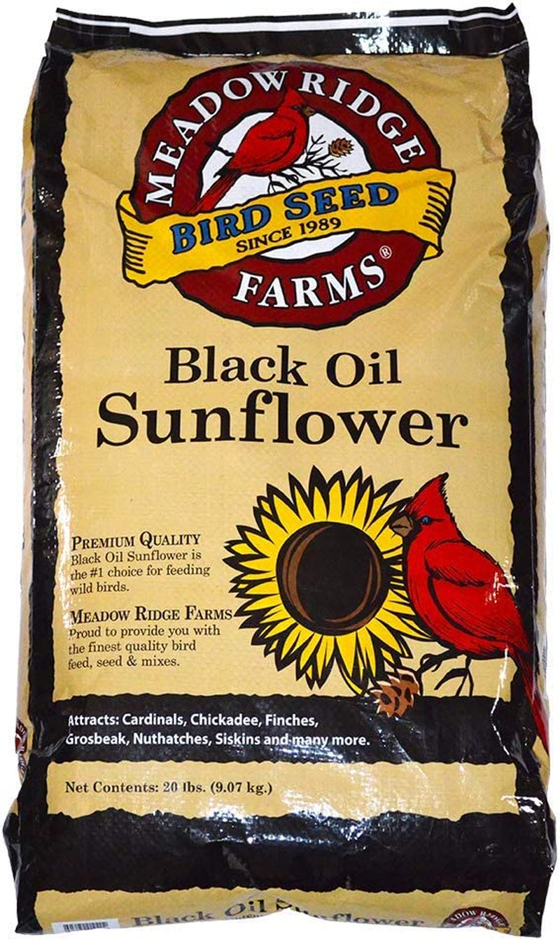 Meadow Ridge Farms Black Oil Sunflower Bird Seed, 40-Pound Bag Animals & Pet Supplies > Pet Supplies > Bird Supplies > Bird Food Meadow Ridge Farms 20 Pound (Pack of 1)  