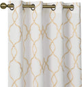 Goodgram 2 Pack Embroidered Semi Sheer Geometric Quatrefoil Grommet Top Window Curtains with Satin Backing for Privacy - Assorted Colors & Sizes (Gray, 84 In. Long) Home & Garden > Decor > Window Treatments > Curtains & Drapes GoodGram Gold 63 in. Long 