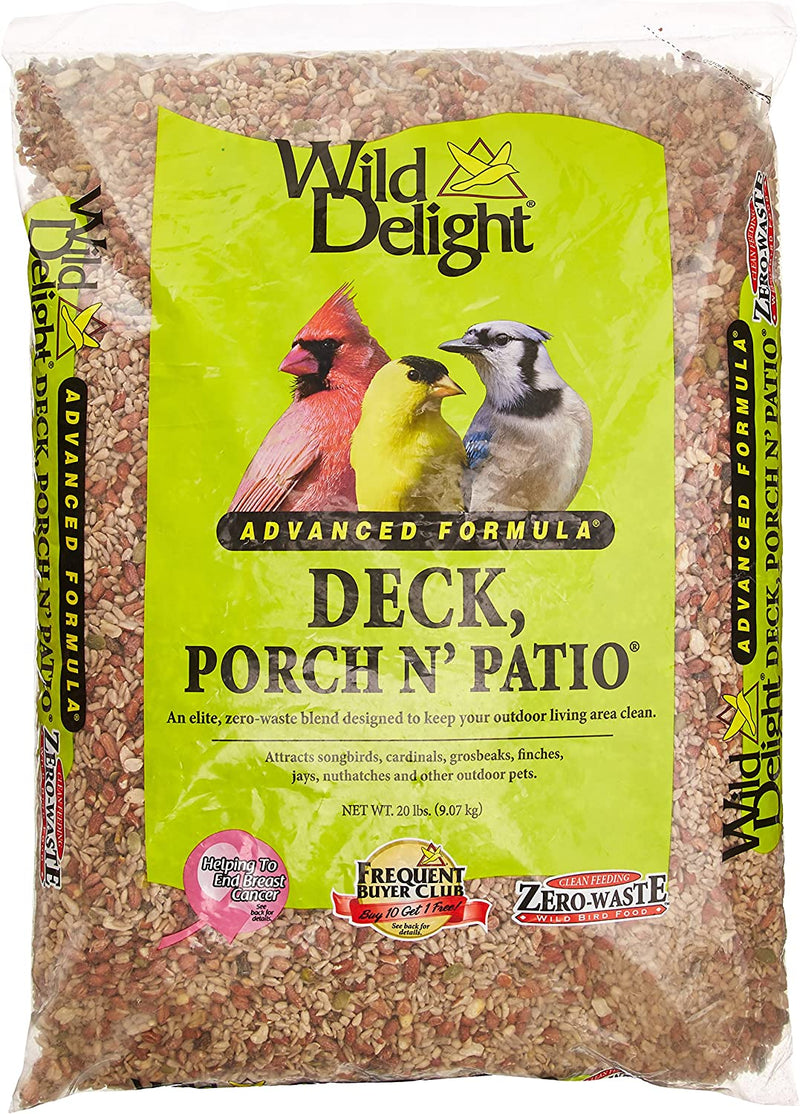Wild Delight Deck, Porch N' Patio No Waste Bird Food, 5 Lb Animals & Pet Supplies > Pet Supplies > Bird Supplies > Bird Food Arett Sales - LG Standard Packaging 20 lb 