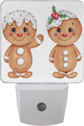 Vdsrup Winter Snowflakes Snowman Night Light Set of 2 Christmas Holly Berry Plug-In LED Nightlights Auto Dusk-To-Dawn Sensor Lamp for Bedroom Bathroom Kitchen Hallway Stairs Home & Garden > Lighting > Night Lights & Ambient Lighting Vdsrup Gingerbread 2  
