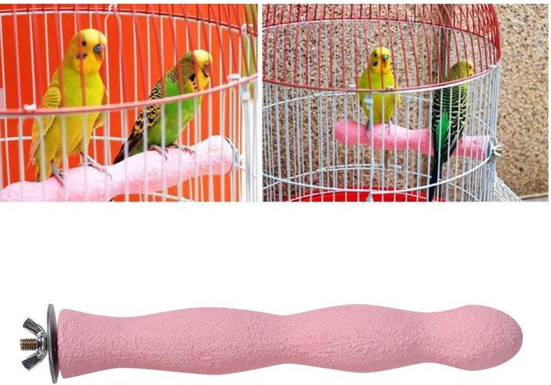 Bird Perch, Parrot Claw and Beak Frosted Grinding Bar Standing Stick Cage Toy for Parakeet African Grey Cockatoo Budgies Cockatiel(L)