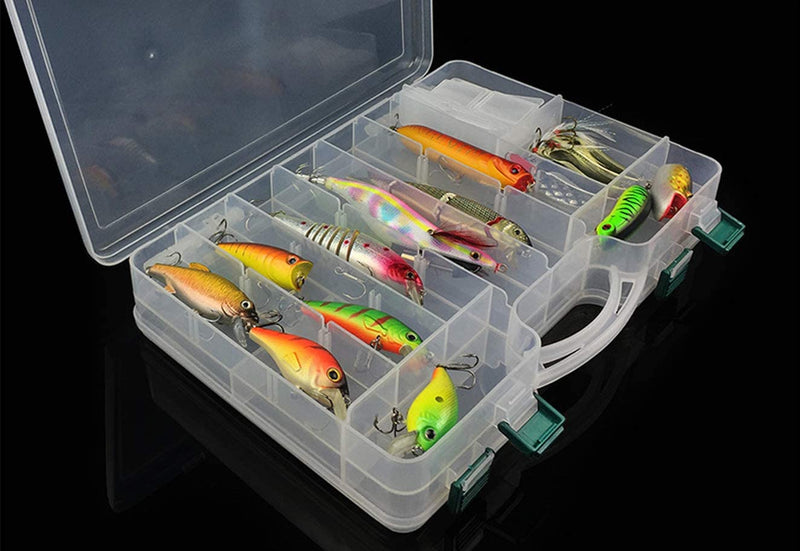 Balsar 44 Adjustable Dividers Compartments Double-Sided Large Lure Fishing Tackle Storage Box Clear 12 X 8 X 2.2 Inches Sporting Goods > Outdoor Recreation > Fishing > Fishing Tackle Balsar   