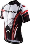Sponeed Men'S Cycling Jerseys Tops Biking Shirts Short Sleeve Bike Clothing Full Zipper Bicycle Jacket with Pockets Sporting Goods > Outdoor Recreation > Cycling > Cycling Apparel & Accessories Sentibery Red White Large 