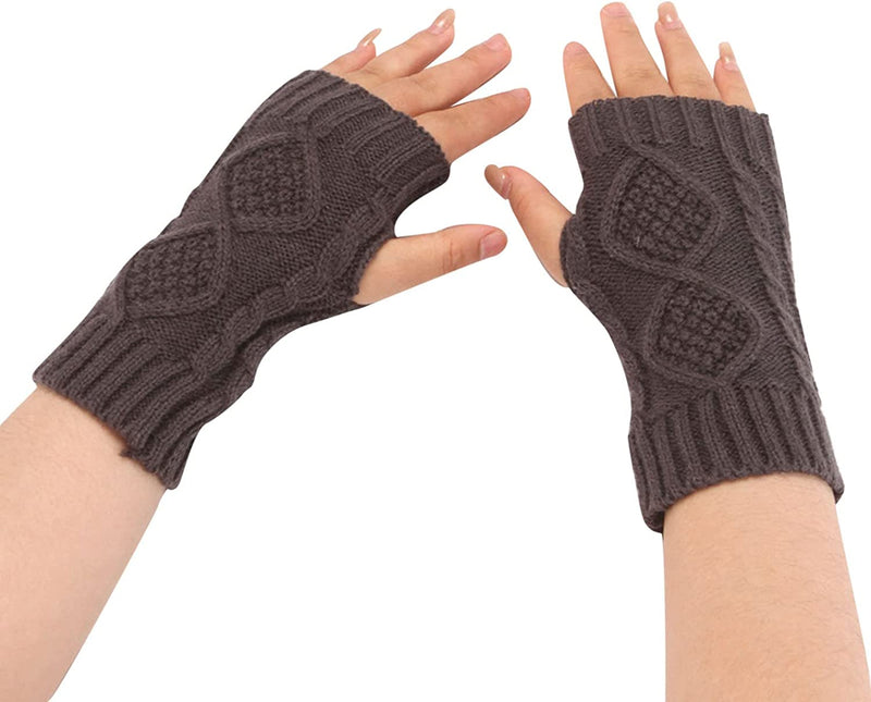 Gloves Mittens Women Women Fashion Knitted Plush Twist Windproof Warm Thickened Gloves Mittens Combo with Pocket Sporting Goods > Outdoor Recreation > Boating & Water Sports > Swimming > Swim Gloves Bmisegm Dark Gray One Size 