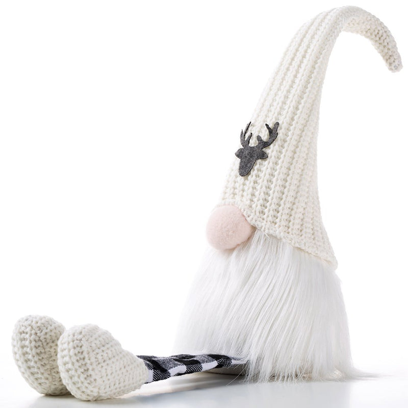 Senjie Christmas Gnome with Long Dangly Legs, Holiday Plush Tomte Decor for Birthday,Thanksgiving & Valentine'S Day Pink 16 In Home & Garden > Decor > Seasonal & Holiday Decorations Senjie white wool  