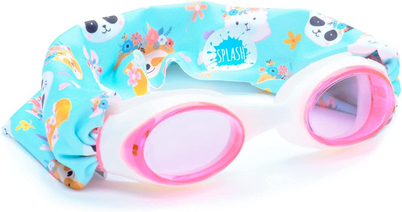 SPLASH SWIM GOGGLES with Fabric Strap - Pink & Purples Collection- Fun, Fashionable, Comfortable - Adult & Kids Swim Goggles Sporting Goods > Outdoor Recreation > Boating & Water Sports > Swimming > Swim Goggles & Masks Splash Place Forest Friends  