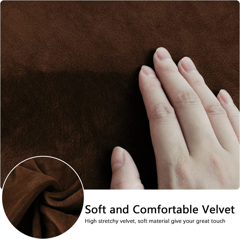 Sofa Covers for 3 Cushion Couch Velvet Sofa Cover for 3 Cushion Couch Slipcover Stretch 4 Piece Couch Cover for Sofa Slipcover Furniture Covers for Couches and Sofas Furniture Protector (Brown) Home & Garden > Decor > Chair & Sofa Cushions NORTHERN BROTHERS   
