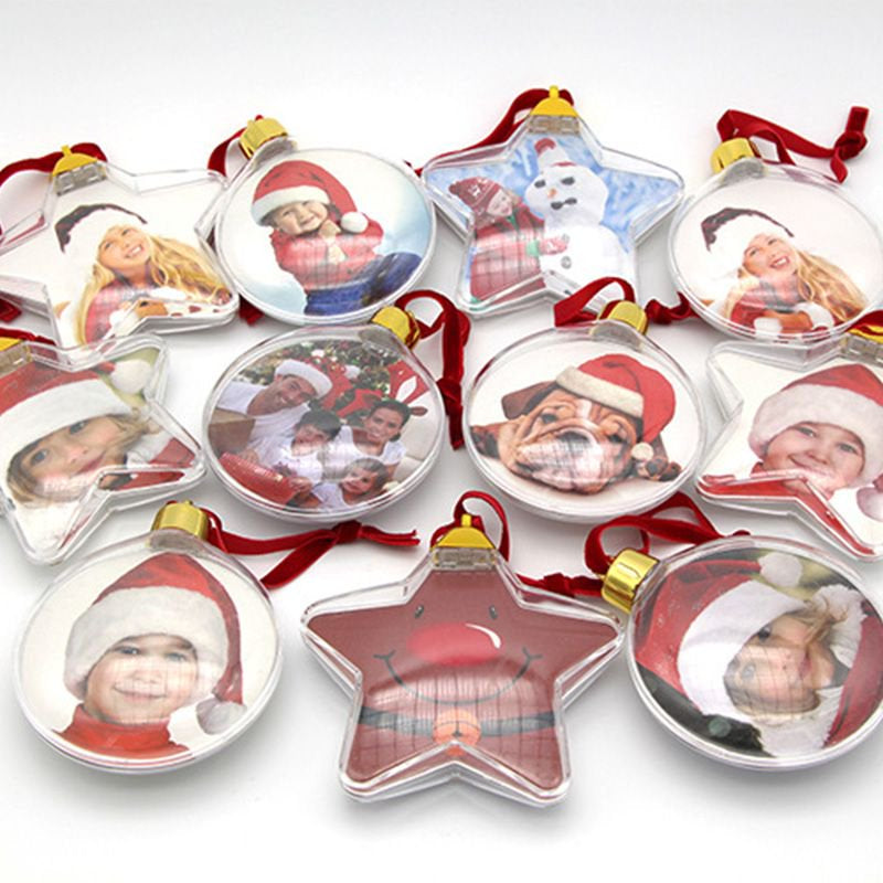 New Christmas Transparent Photo Frame Five-Star Ball Christmas Decorations Xmas Holiday Party Valentine'S Day Tree Hanging Decor for Home DIY Party Kids Gifts Home & Garden > Decor > Seasonal & Holiday Decorations Maynos   