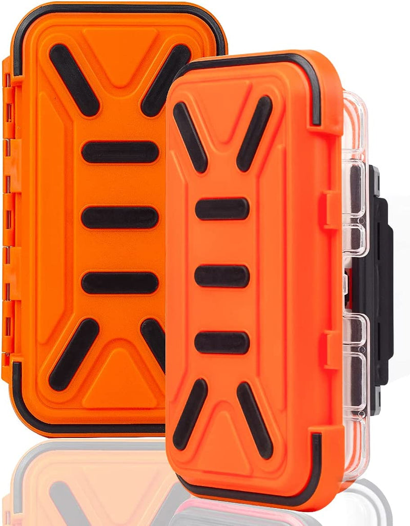 Meboyz Fishing Lure Boxes, Bait Storage Case Fishing Tackle Storage Trays Accessory Boxes Thicker Plastic Hooks Organizer Containers for Vest Casting Fly Fishing - Waterproof Seal Sporting Goods > Outdoor Recreation > Fishing > Fishing Tackle Compna Orange+Orange 2-Pack 