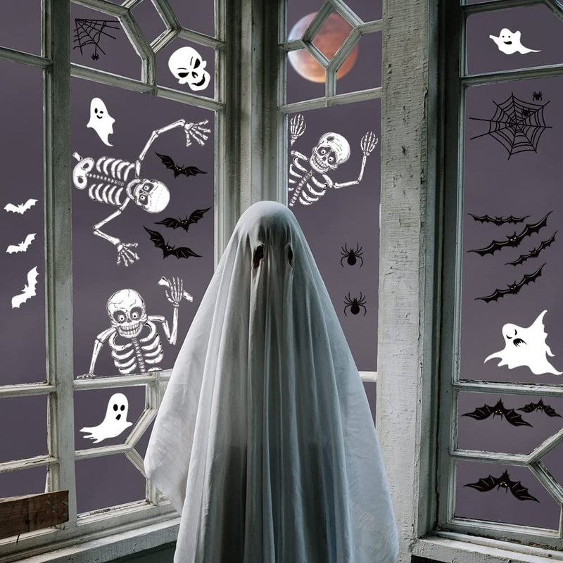 140PCS Halloween Window Clings Decor for Halloween Decorations, Double Side Halloween Window Stickers Removable Glass Decals for Halloween Party Decorations  KUCHEY   
