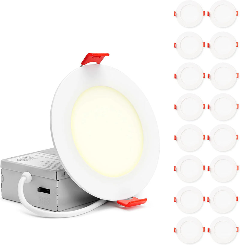 Sehnlich LED Recessed Lighting 6 Inch (16 Pack) - LED Ceiling Lights Ultra Thin Dimmable Canless - 2700K/3000K/3500K/4000K/5000K Color Selectable Downlight - 1050LM High Brightness - ETL & Energy Star Home & Garden > Lighting > Flood & Spot Lights SEHNLICH 4 Inch  