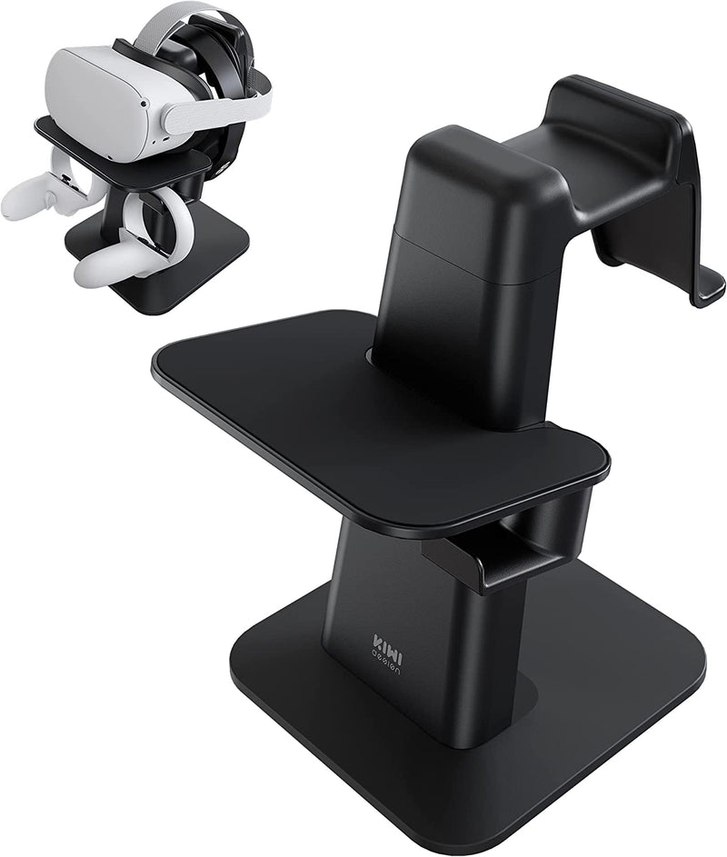 KIWI Design VR Stand Accessories Compatible with Quest 2/Rift S/Valve Index/Hp Reverb G2/Quest/Psvr 2/ Pico 4 VR Headset and Touch Controllers（Gray-White） Sporting Goods > Outdoor Recreation > Winter Sports & Activities KIWI design black  