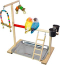 Joyeee Natural Bird Perch Stand, with Playground Ladder, Bird Water Feeder Dishes, Swing, Tray for Cockatiel Parakeet Conure Budgies Parrot Macaw Love Bird Small Birds Animal, 14.5" X 9" X 15.9" M Animals & Pet Supplies > Pet Supplies > Bird Supplies Joyeee #10  