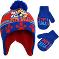 Nickelodeon Boys Winter Hat Set, Paw Patrol'S Marshall, Chase and Rubble Toddler Beanie and Mittens for Kids Age 2-4 Sporting Goods > Outdoor Recreation > Winter Sports & Activities Nickelodeon Blue/Red Age 2-4 