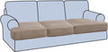 H.VERSAILTEX Stretch 3 Piece T Cushion Sofa Slipcovers Individually Sofa Cushion Covers for 3 Cushion Couch Sofa Seat Cushion Covers with Elastic Bands Featuring Thicker Jacquard Fabric, Gray Home & Garden > Decor > Chair & Sofa Cushions H.VERSAILTEX Taupe 3 Cushion Sofa 