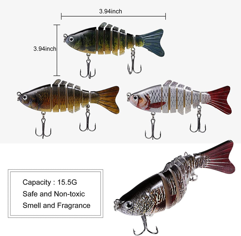 6Pcs Fishing Lures for Bass, Topwater Trout Lures, Multi Jointed Swimbaits, Multi-Jointed Slow Sinking Hard Baits, Swimming Lures for Freshwater Saltwater, Lifelike Fishing Lures Kit Sporting Goods > Outdoor Recreation > Fishing > Fishing Tackle > Fishing Baits & Lures JMGOOK   