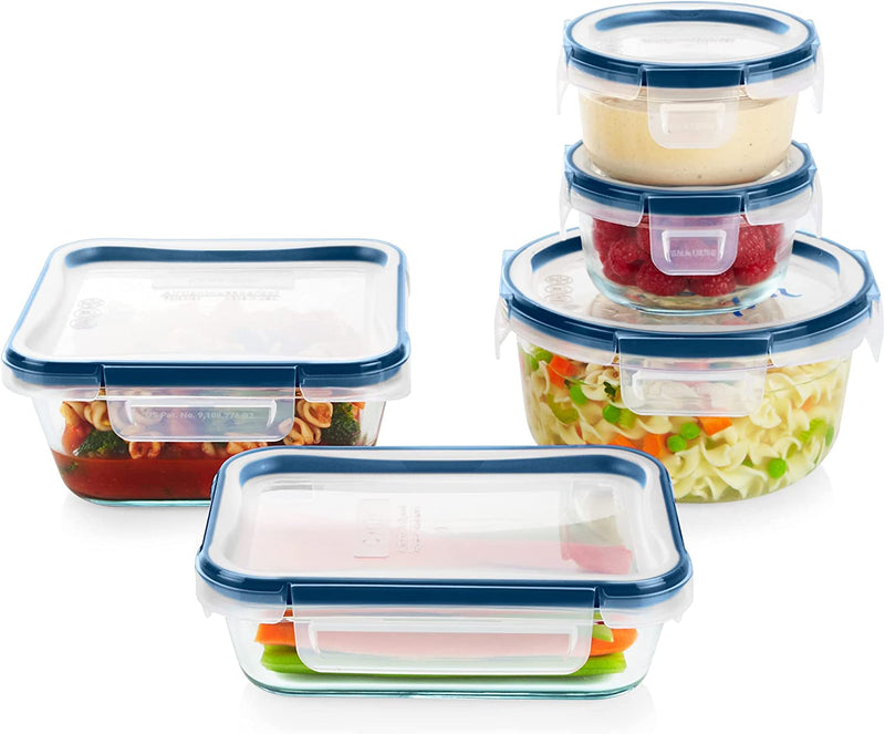 Pyrex Simply Store 10-Pc Glass Food Storage Container Set with Lid, 6-Cup, 3-Cup, 4-Cup & 2-Cup round & Rectangular Meal Prep Containers with Lid, Bpa-Free Lid, Dishwasher, Microwave and Freezer Safe Home & Garden > Household Supplies > Storage & Organization Pyrex Air Tight 10 PC Set 