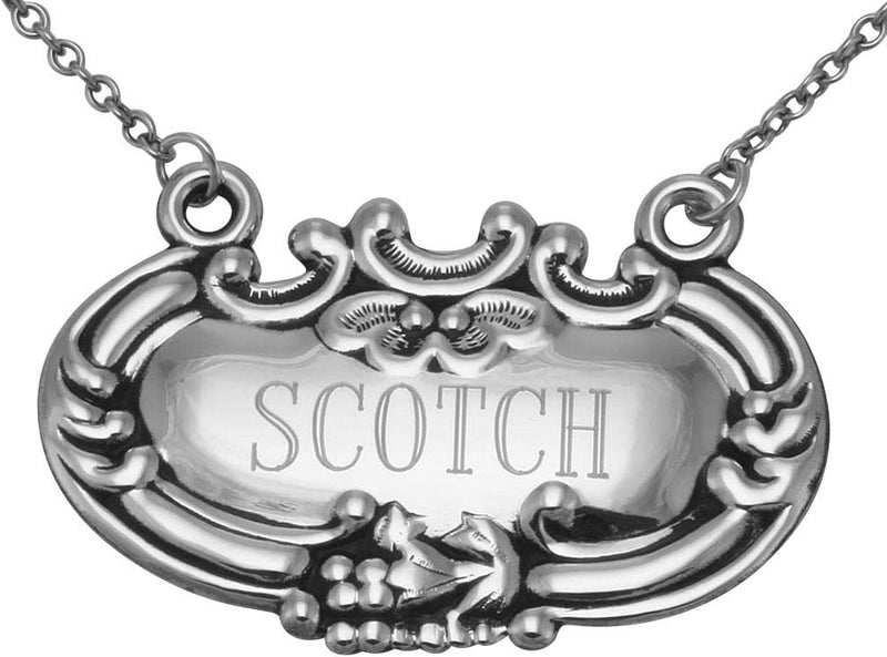 Scotch Liquor Decanter Label/Tag - Sterling Silver