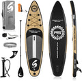 Serenelife Inflatable Stand up Paddle Board (6 Inches Thick) with Premium SUP Accessories & Carry Bag | Wide Stance, Bottom Fin for Paddling, Surf Control, Non-Slip Deck | Youth & Adult Standing Boat Sporting Goods > Outdoor Recreation > Fishing > Fishing Rods SenerelifeHome Wood Paddle Board 
