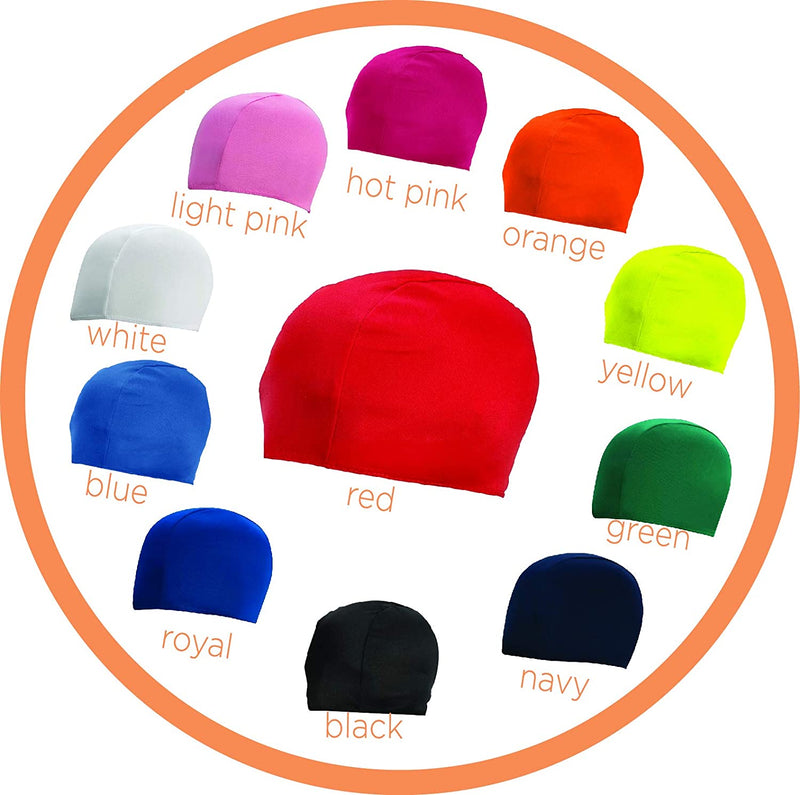 Swim Cap Comfortable Stretch/Spandex - Kids/Adults - Fits Kids with All Hair Length and Adult Short Hair Sporting Goods > Outdoor Recreation > Boating & Water Sports > Swimming > Swim Caps Abstract 1 PACK - ORANGE  