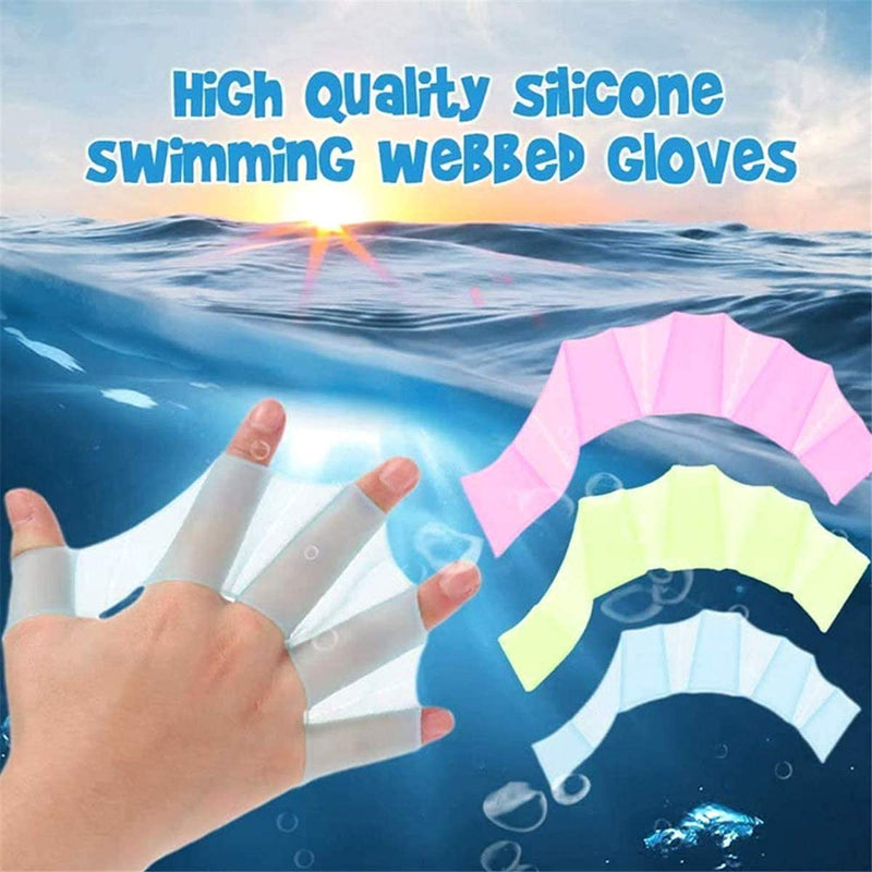 YNNY 3Pcs Silicone Swim Gear Fins Hand Webbed Flippers Training Glove,Swimming Half Finger Hydra Hand Fins Webbed Gloves,Paddles Swim Webbed Gloves Swimming Supllies for Kids Women Men Sporting Goods > Outdoor Recreation > Boating & Water Sports > Swimming > Swim Gloves YNNY   