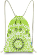 Miomao Drawstring Backpack Mandala Style String Bag Canvas Beach Sport Daypack Home & Garden > Household Supplies > Storage & Organization Qingdao Miomao E-Commerce Co., Ltd Fluorescent Green  