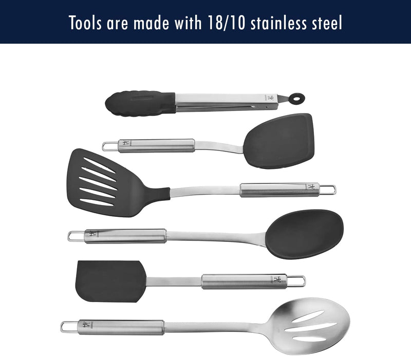 HENCKELS Cooking Tools 6-PC Kitchen Gadgets Sets with Spatula, Tongs, Cooking Spoon, 18/10 STAINLESS STEEL Home & Garden > Kitchen & Dining > Kitchen Tools & Utensils HENCKELS   