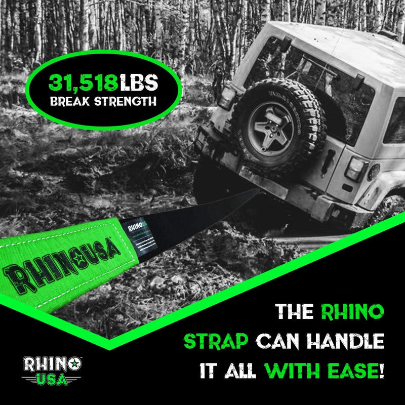 Rhino USA Heavy-Duty Recovery Gear Combos Off-Road Jeep Truck Vehicle Recovery, Best Offroad Towing Accessories - Guaranteed for Life (30' Strap + Shackle Hitch) Sporting Goods > Outdoor Recreation > Winter Sports & Activities 20-30   