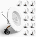 Sunlake 12 Pack LED Recessed Lighting, LED Ceiling Lights Fixtures, 5/6 Inch Downlight, Smooth Trim, 12 WATT = 75 WATT , Dimmable 3000K Warm White, UL and Energy Star Certified