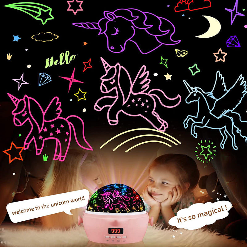DQMOON Night Light for Kids,Projection and Night Light Mode 360° Rotation Lamp with 16 Colorful,Toddler Chidlren Nursery Room Light for Boys Girls (Timer Pink) Home & Garden > Lighting > Night Lights & Ambient Lighting DQMOON   