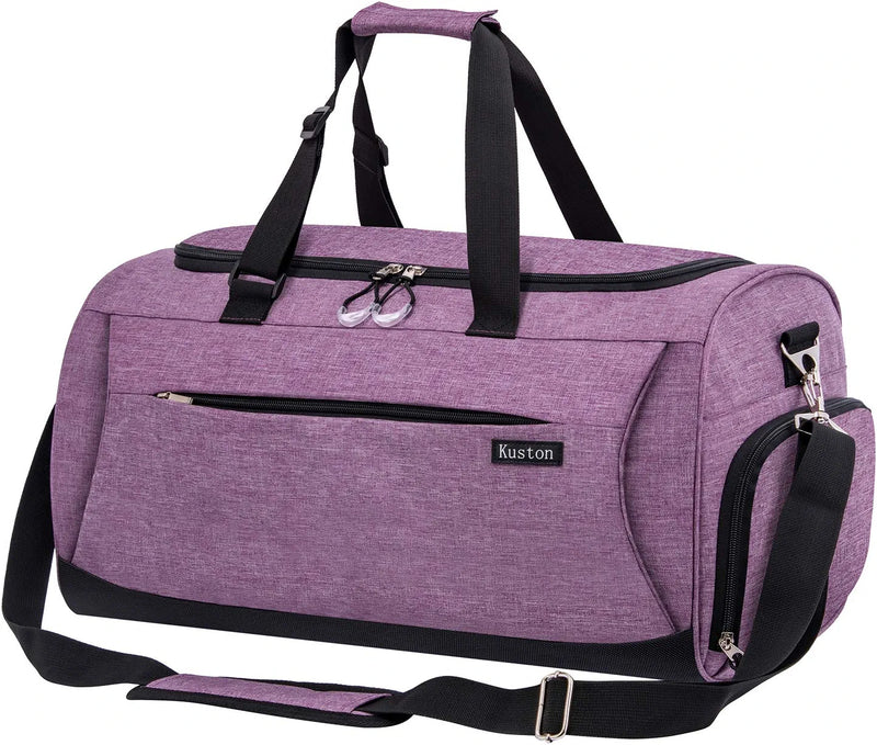 Kuston Sports Gym Bag with Shoes Compartment &Wet Pocket Gym Duffel Bag Overnight Bag for Men and Women Home & Garden > Household Supplies > Storage & Organization Kuston purple  