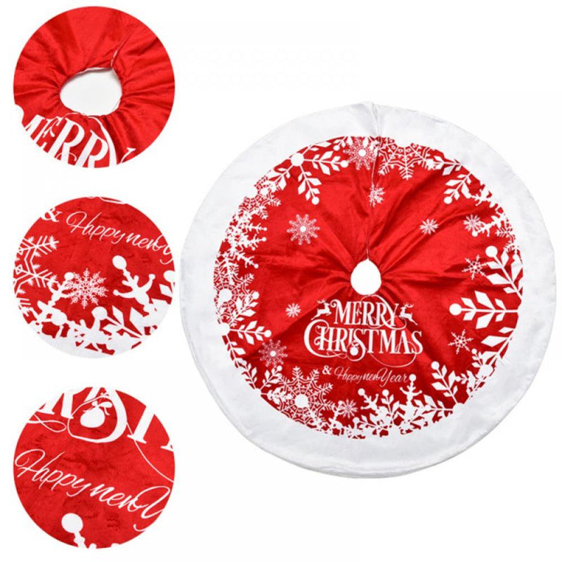 DYD Christmas Tree Skirt 48 Inches, Luxury White Red Christmas Tree Ornaments Tree Skirt with Snowflake Pattern for Christmas Decorations Xmas Party Home Hoilday Decoration Home & Garden > Decor > Seasonal & Holiday Decorations > Christmas Tree Skirts Kernelly   