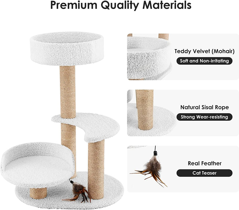 Lahas Modern Cat Tree Tower for Indoor Small Cats with Sisal Scratching Post,Hammock,Perch,Bed,Feather Toy,Easy to Assemble,Activity Design Cat Furniture Supplies Sporting Goods > Outdoor Recreation > Boating & Water Sports > Swimming > Swim Goggles & Masks Lahas   
