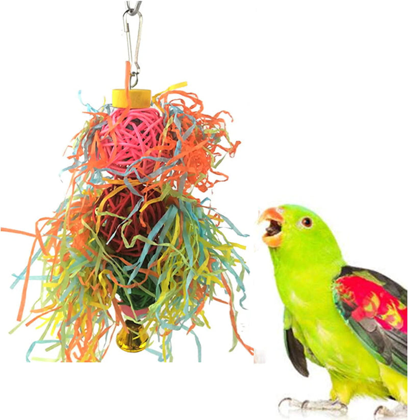 Alfyng 4 Pack Bird Parrots Shredding Toys, Parakeet Chewing Foraging Shredder Toy, Bird Loofah Foraging Cage Hanging Toy for Parakeets, Cockatiels, Conures, Budgie, Lovebirds, African Grey Animals & Pet Supplies > Pet Supplies > Bird Supplies > Bird Toys alfyng   