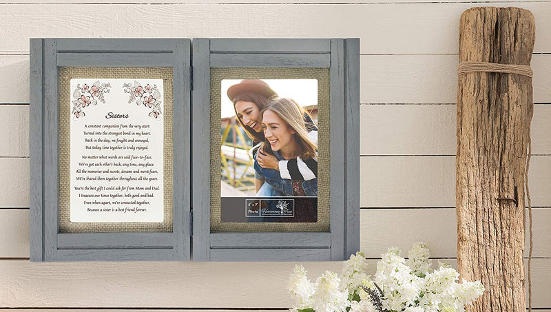 Sisters Gifts from Sister - 5X7 Picture Frame and "Sisters" Poem - Birthday, Valentines Day, Wedding, Christmas, Long Distance, Mothers Day, Maid of Honor, Best Friend Home & Garden > Decor > Picture Frames Harmony Tree Collections   